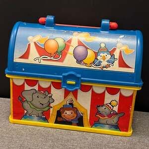 Vintage Fisher-Price Little People On-the-Go Circus Theme Plastic Lunchbox